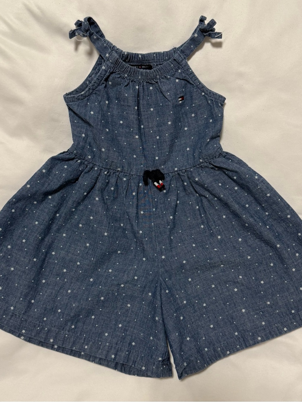Tommy Hilfiger Blue Star Chambray Girls' Romper